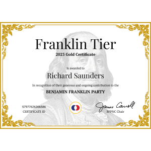 Franklin Party Donor Certificate